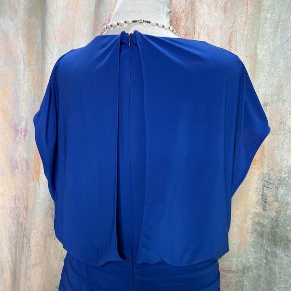 πAdrianna Papell Royal Blue Dress with Overlay Top - Picture 8 of 15